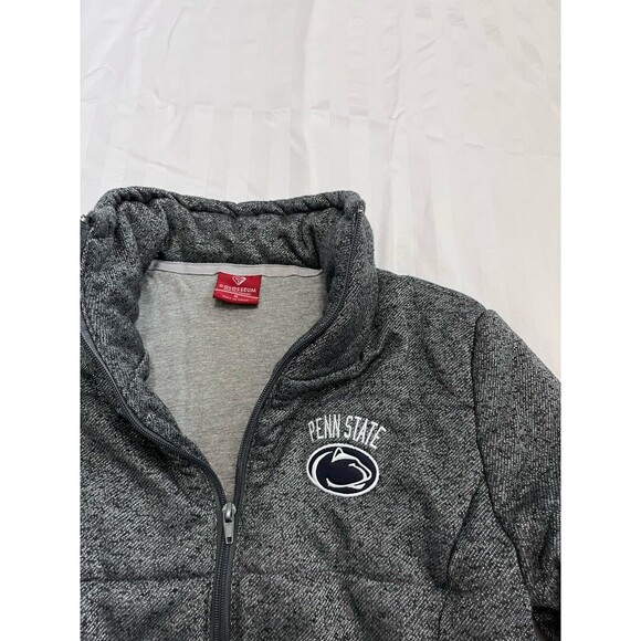 Colosseum Penn State Thick Puffer Coat Jacket Size Small Gray Black Silver Spots - Picture 4 of 8